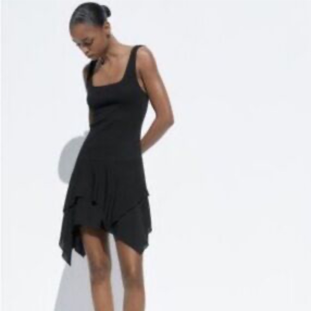 Zara Little Black Dress asymmetric NWT